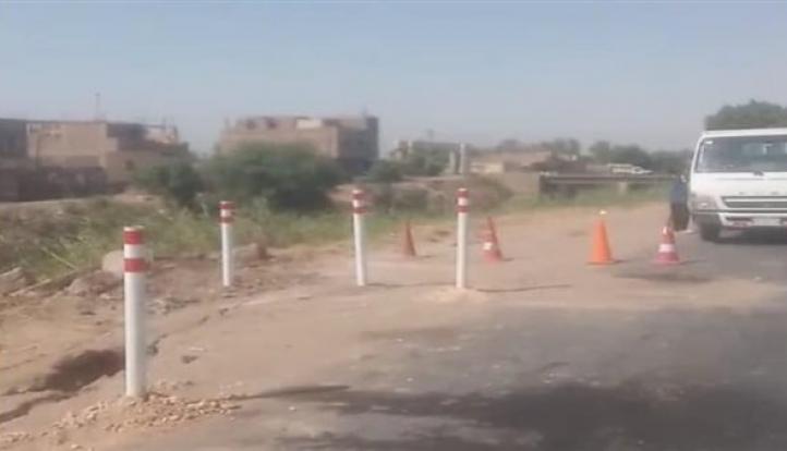 هيئة الطرق تجري صيانة عاجلة لتأمين سلامة المرور بمدخل طريق أرمنت الواحات