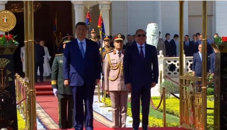 الرئيس السيسي يستقبل نظيره الصيني بقصر الاتحادية